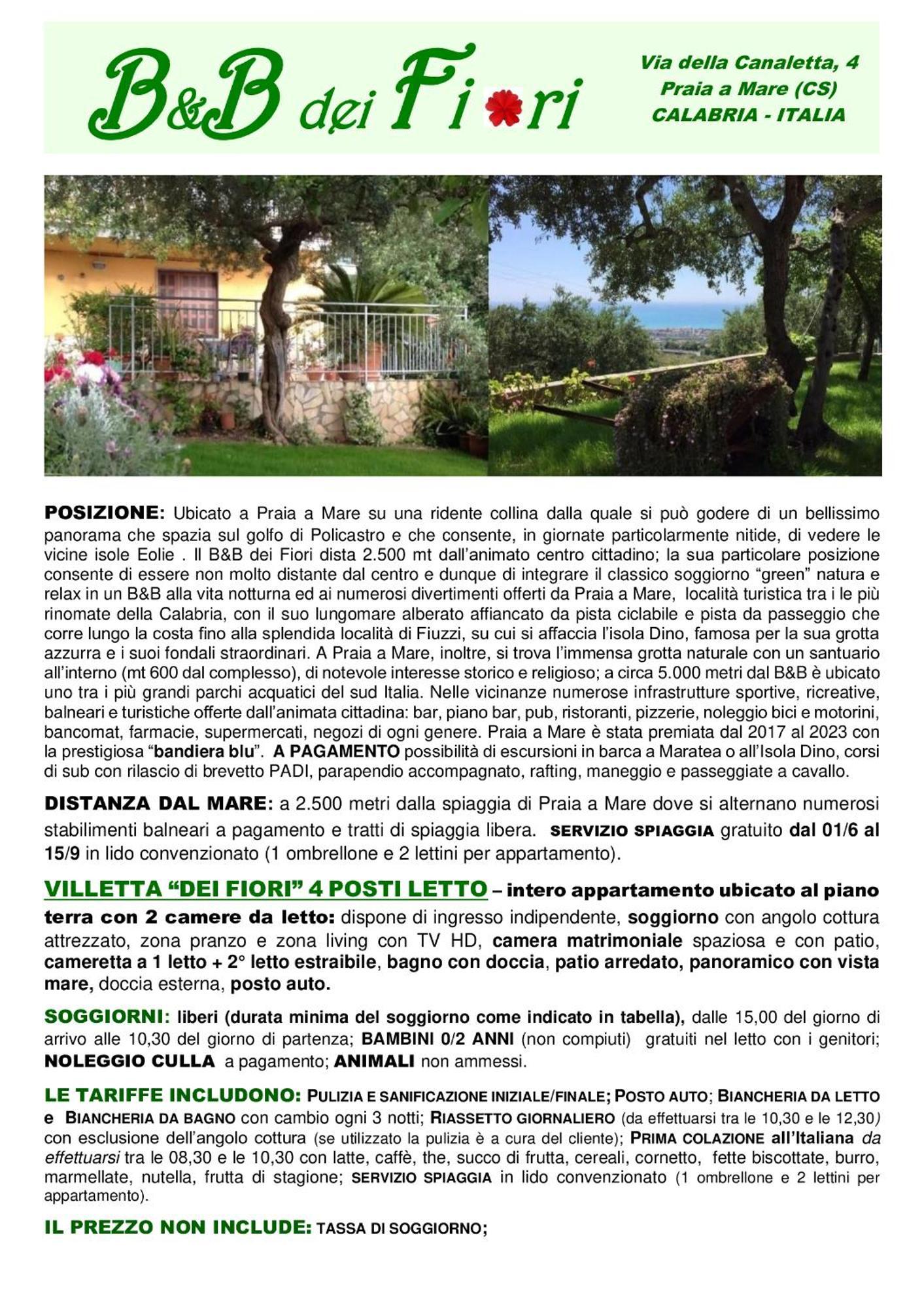 B&B Dei Fiori Прая а Маре Екстериор снимка